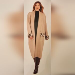 Maxsport Women Long Duster Cardigan In Buff Size XL